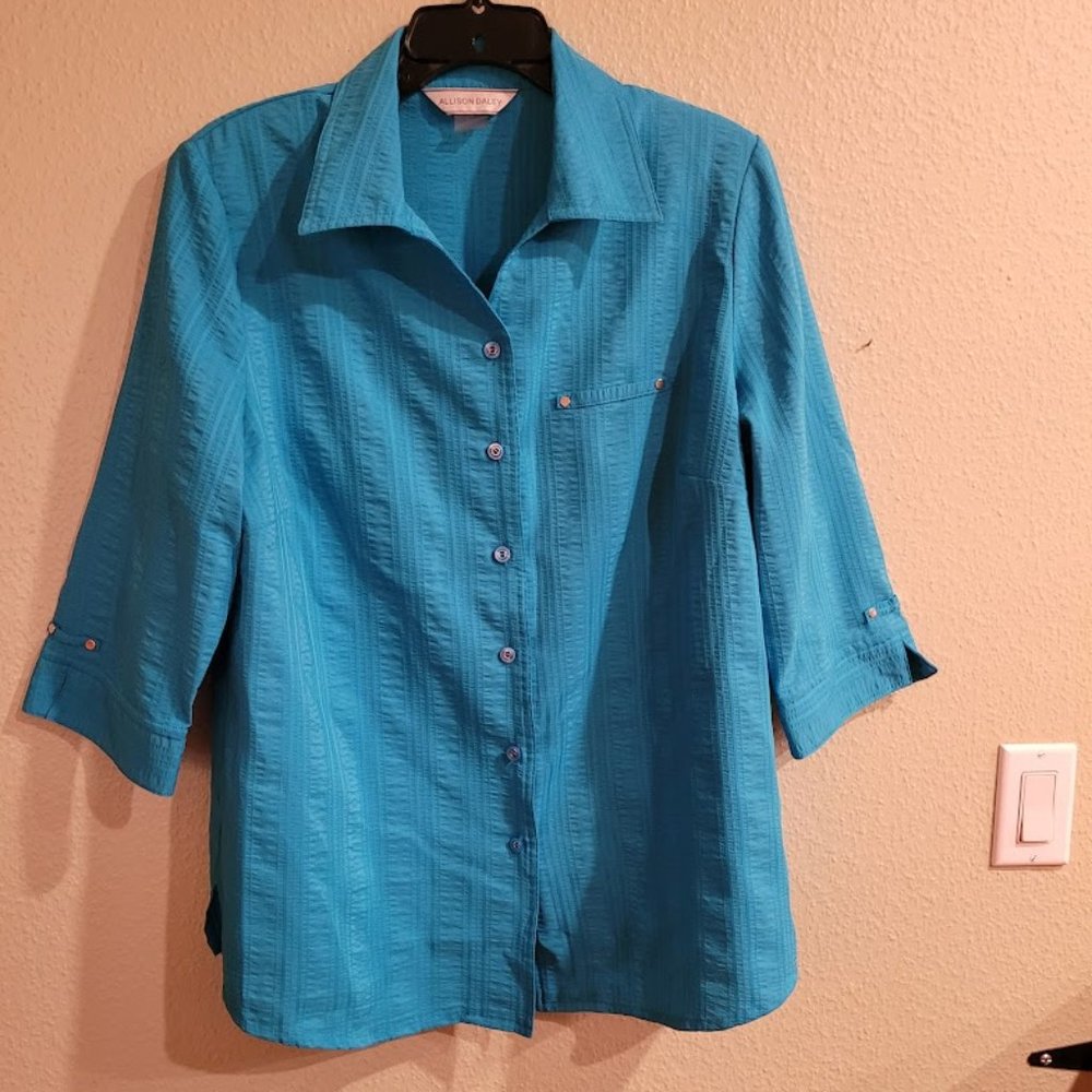 Turquoise Button Down Shirt